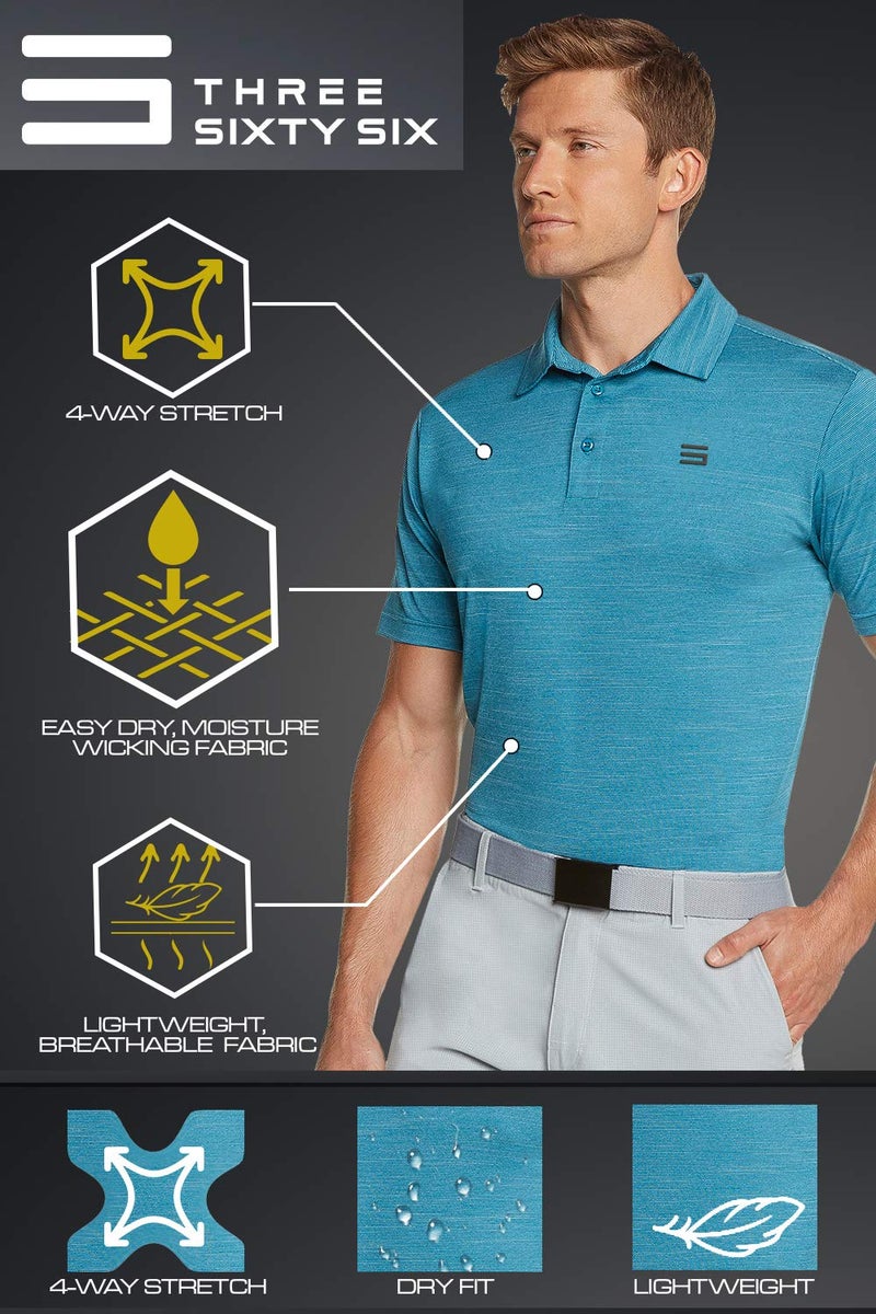 Three Sixty Six Golf Shirts for Men - Dry Fit Short-Sleeve Polo, Athletic Casual Collared T-Shirt Orange - Image 5